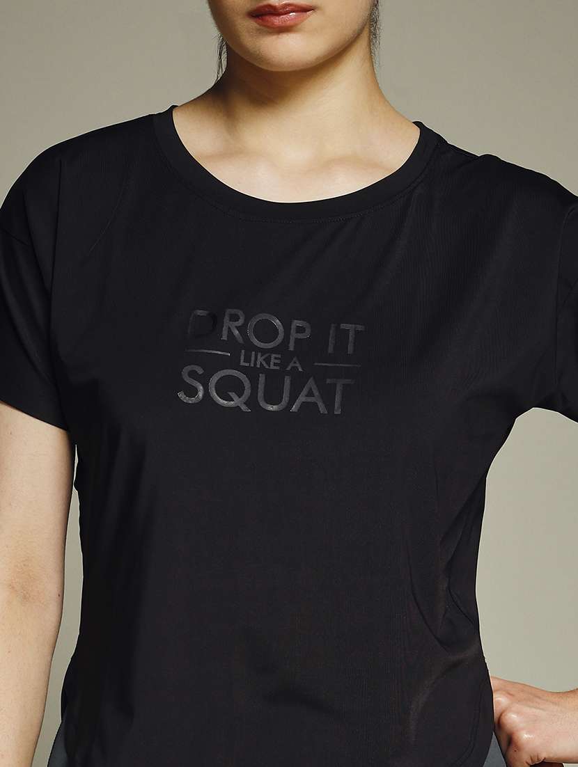 women typography prnted dri-fit sports t-shirt - 21959992 -  Standard Image - 4