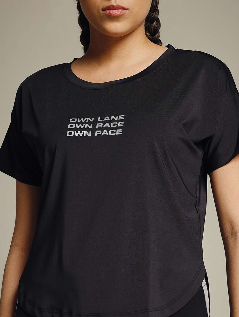 women typography prnted dri-fit sports t-shirt - 21960002 -  Standard Image - 4