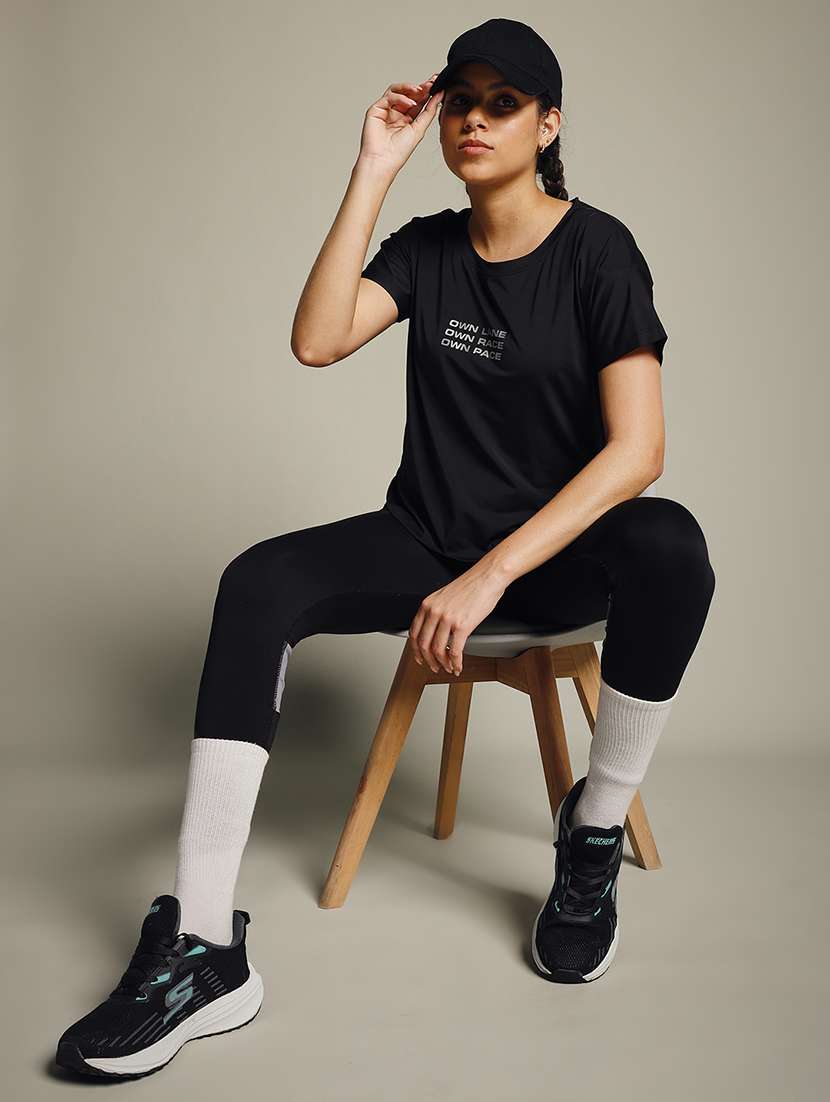 women typography prnted dri-fit sports t-shirt - 21960002 -  Standard Image - 6