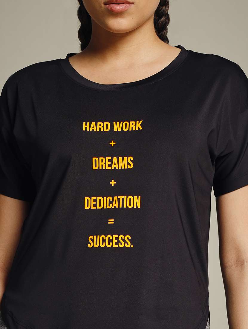 women typography prnted dri-fit sports t-shirt - 21960008 -  Standard Image - 4