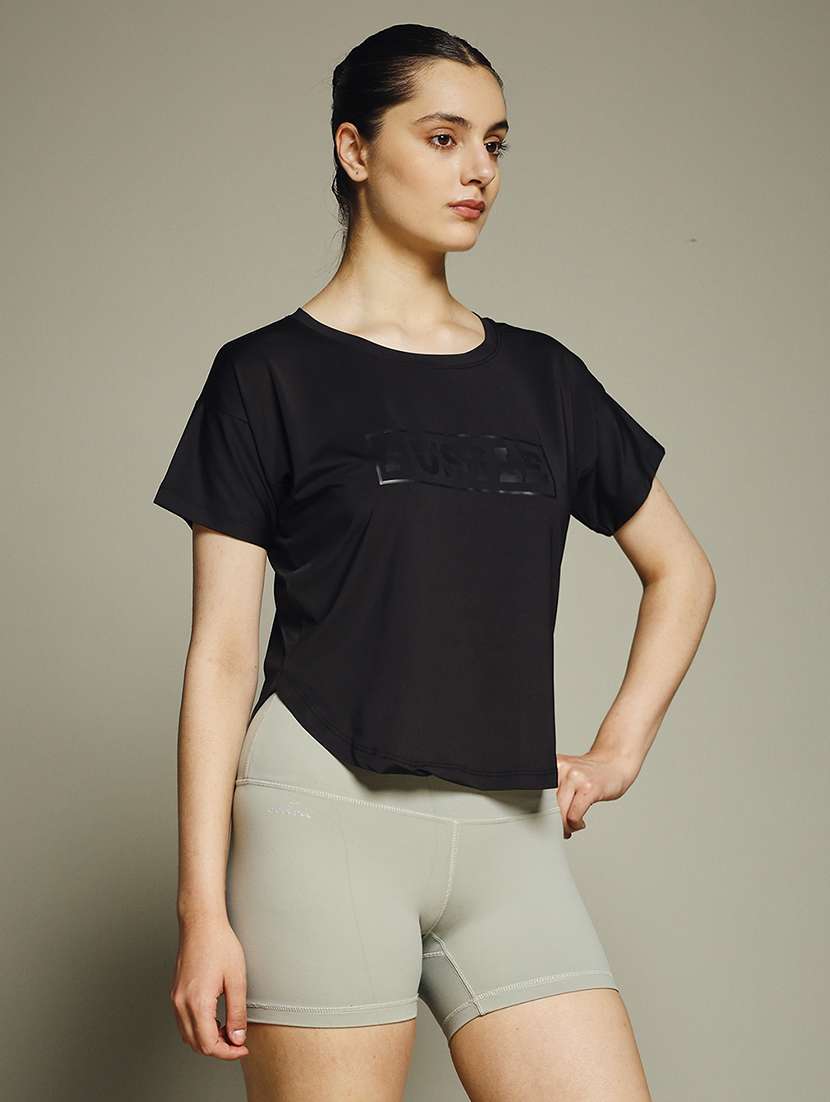 women typography prnted dri-fit sports t-shirt - 21960012 -  Standard Image - 1