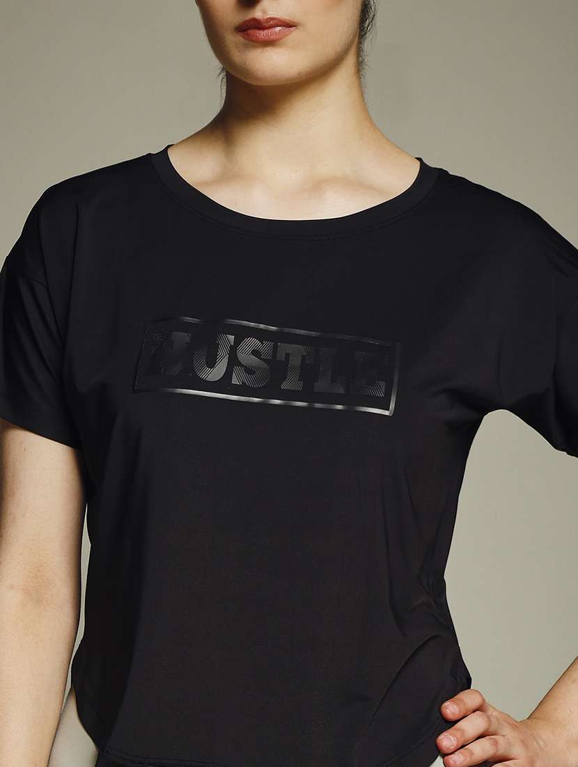 women typography prnted dri-fit sports t-shirt - 21960012 -  Standard Image - 4