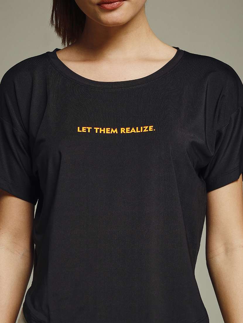 women typography prnted dri-fit sports t-shirt - 21960016 -  Standard Image - 4