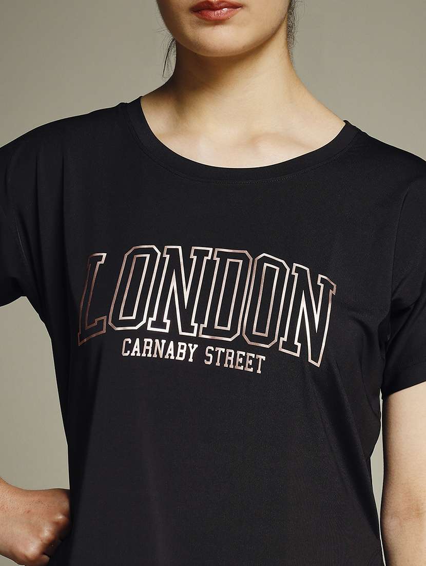 women typography prnted dri-fit sports t-shirt - 21960017 -  Standard Image - 4