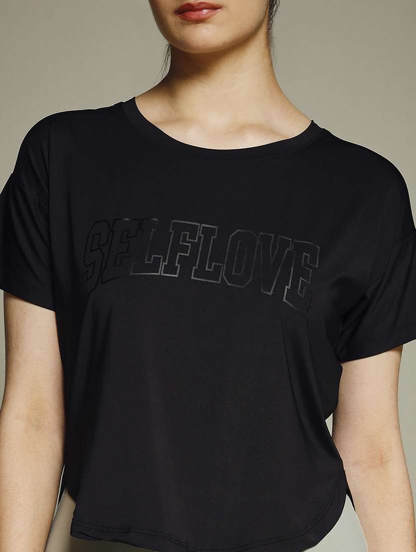 women typography prnted dri-fit sports t-shirt - 21960019 -  Standard Image - 4