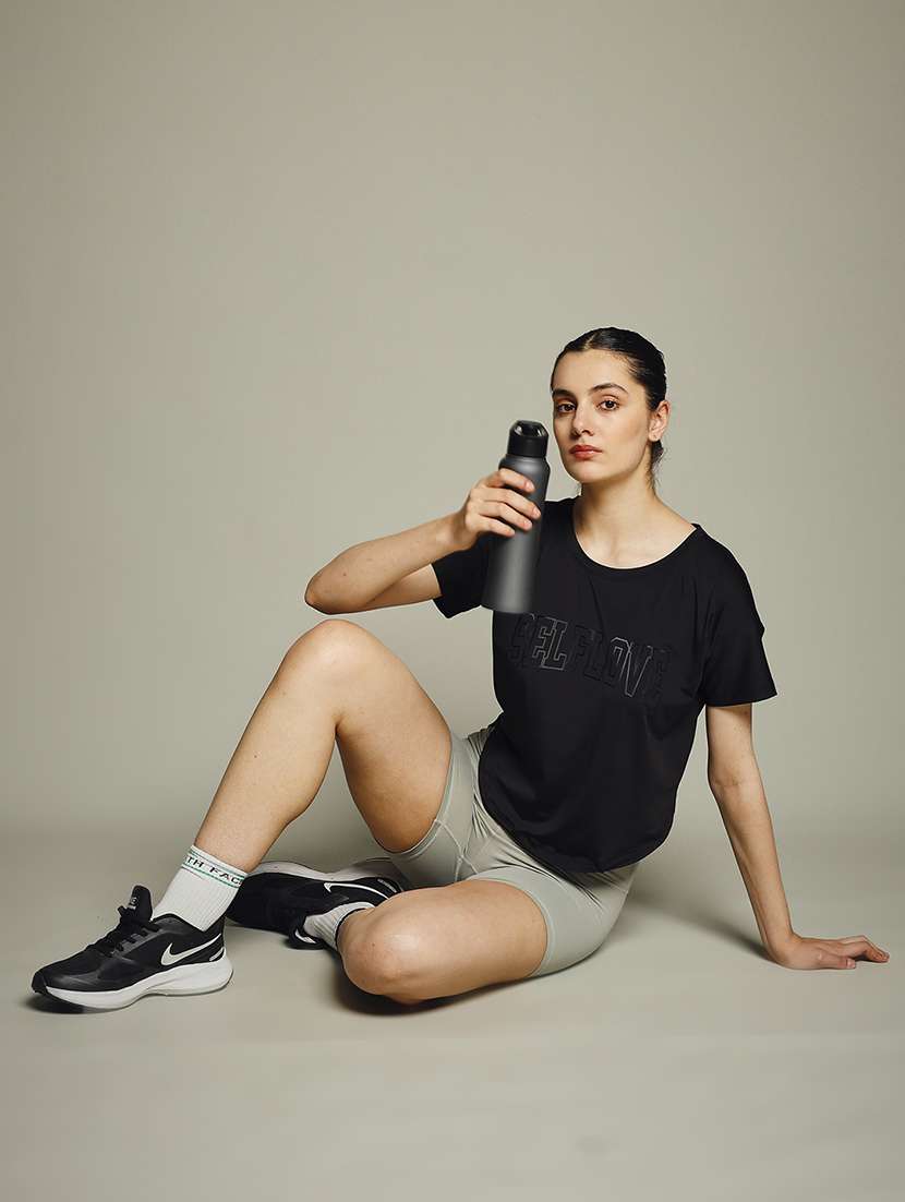 women typography prnted dri-fit sports t-shirt - 21960019 -  Standard Image - 6