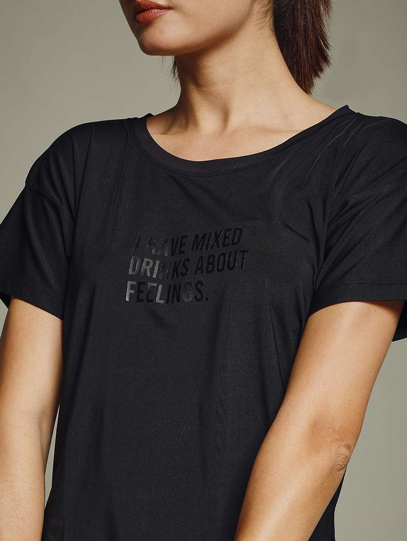 women typography prnted dri-fit sports t-shirt - 21960020 -  Standard Image - 4