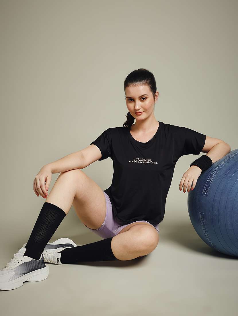 women typography prnted dri-fit sports t-shirt - 21960023 -  Standard Image - 6