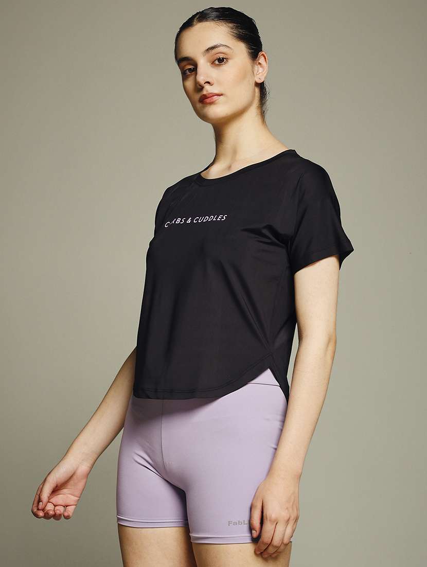 women typography prnted dri-fit sports t-shirt - 21960024 -  Standard Image - 1