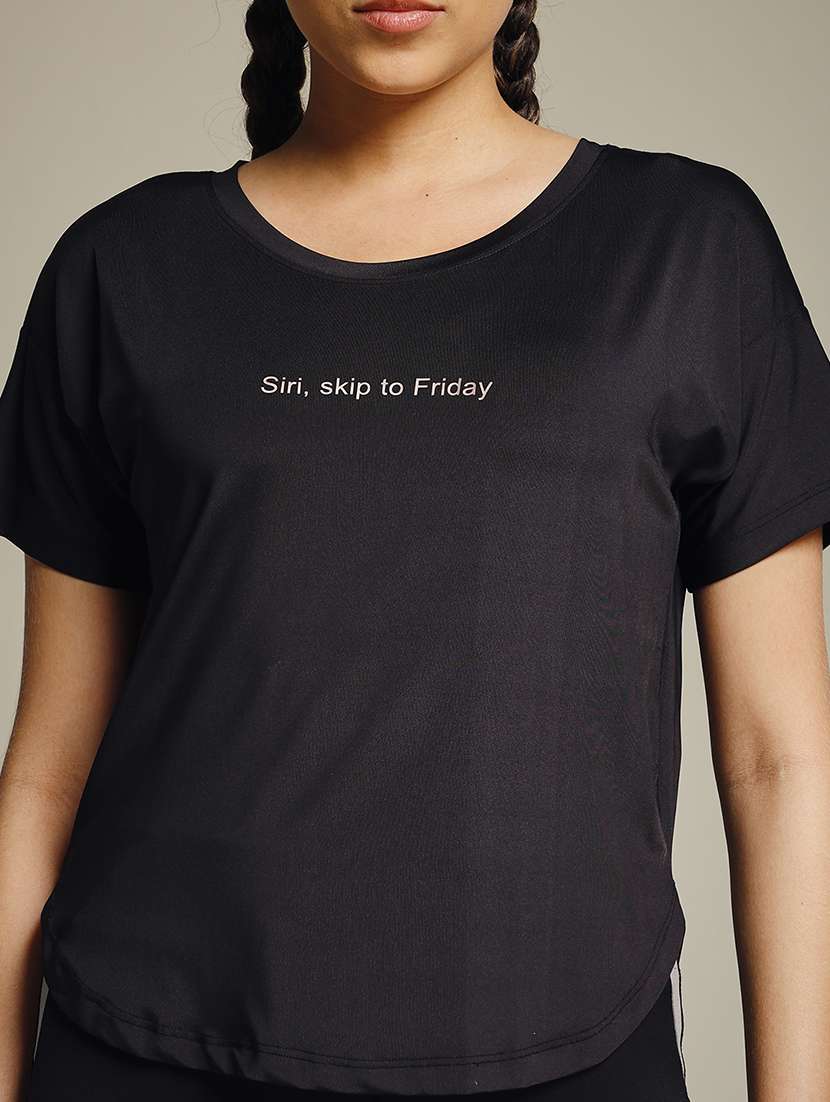 women typography prnted dri-fit sports t-shirt - 21960030 -  Standard Image - 4