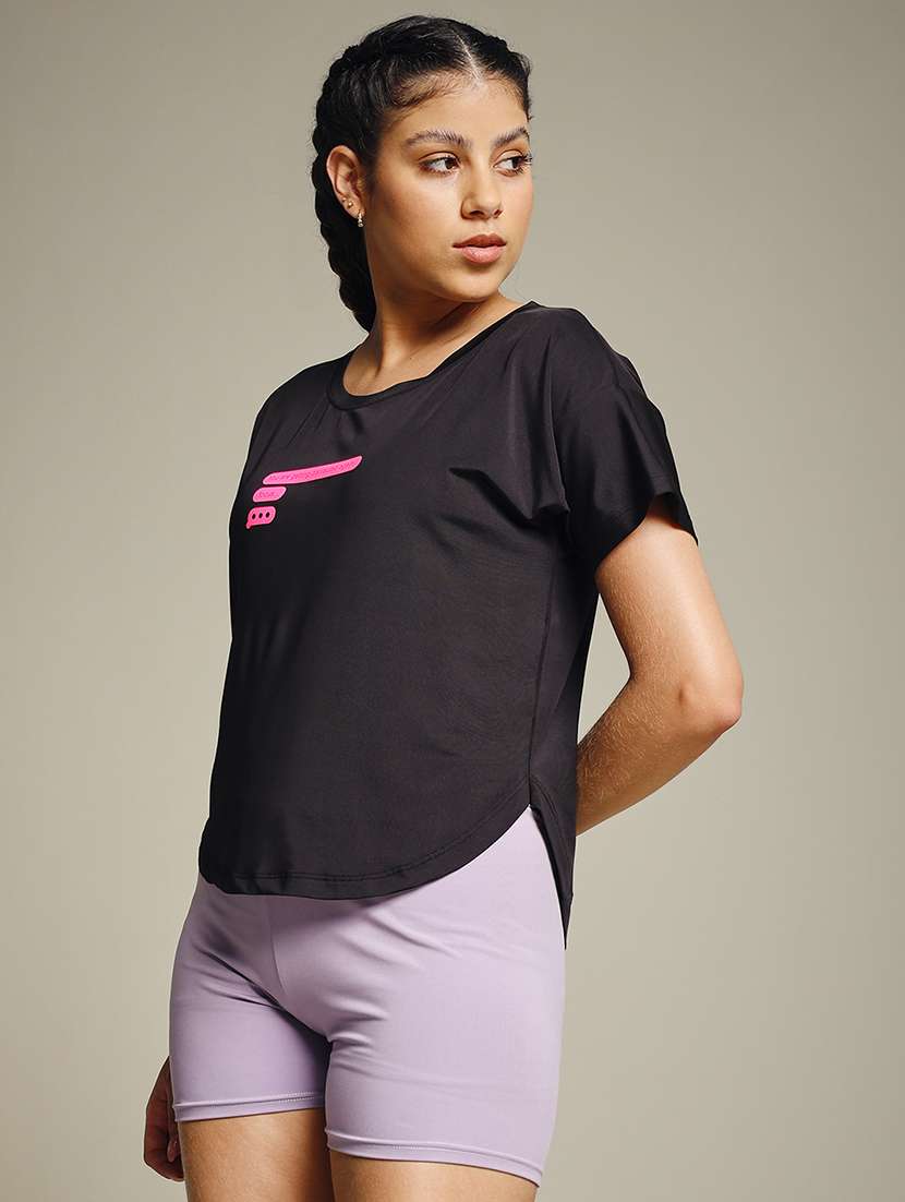 women typography prnted dri-fit sports t-shirt - 21960033 -  Standard Image - 1