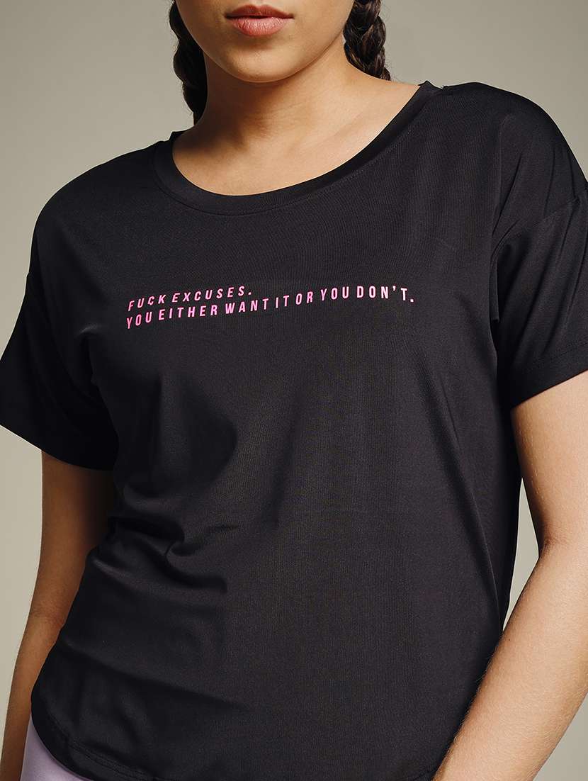 women typography prnted dri-fit sports t-shirt - 21960041 -  Standard Image - 4