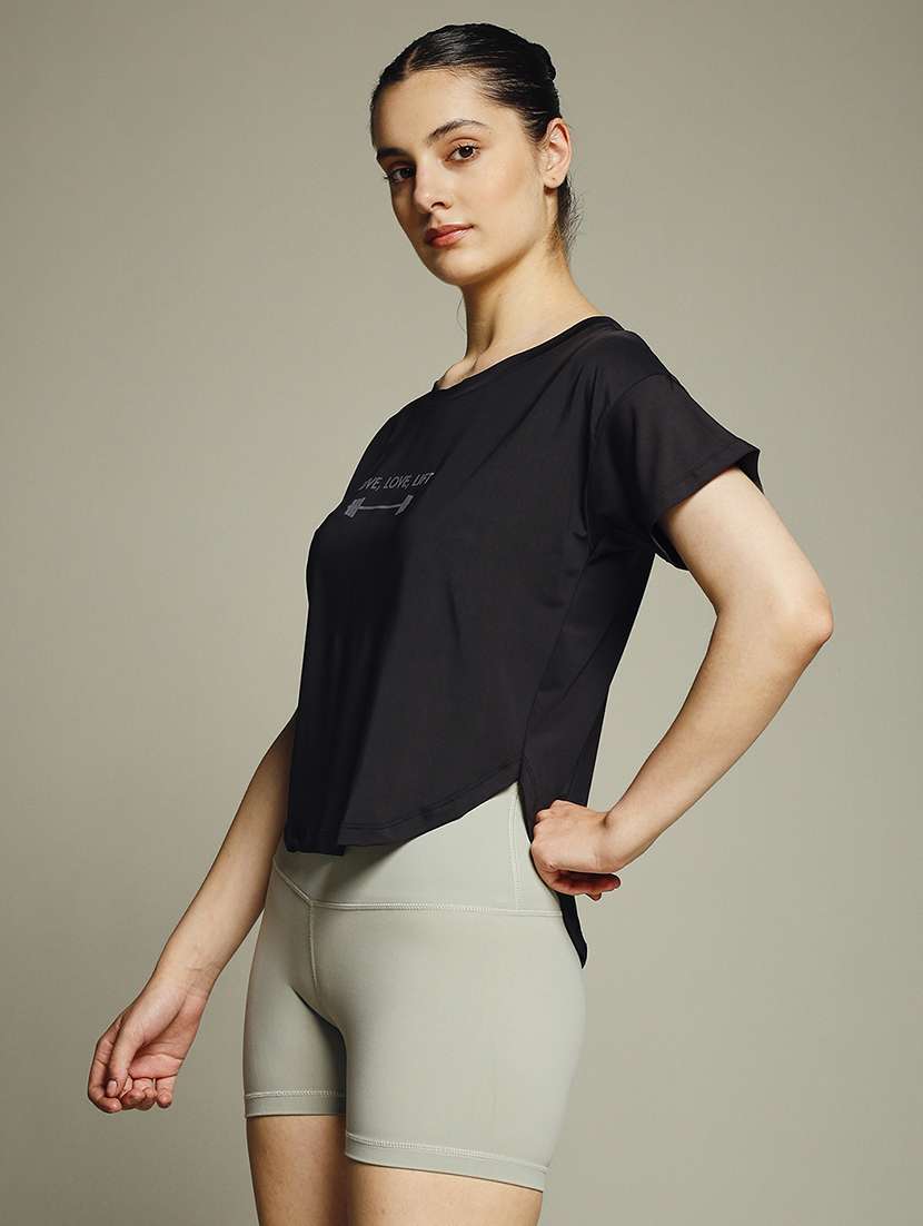 women typography prnted dri-fit sports t-shirt - 21960042 -  Standard Image - 1