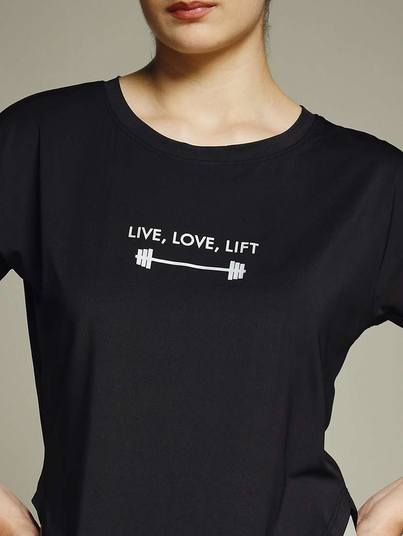 women typography prnted dri-fit sports t-shirt - 21960042 -  Standard Image - 4