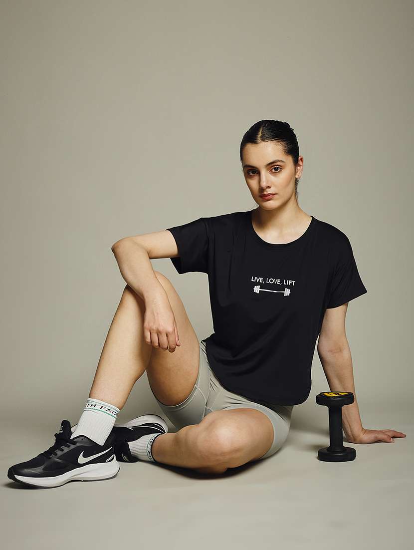 women typography prnted dri-fit sports t-shirt - 21960042 -  Standard Image - 6