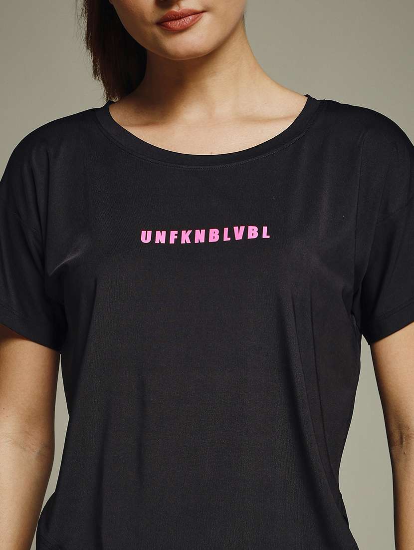 women typography prnted dri-fit sports t-shirt - 21960043 -  Standard Image - 4