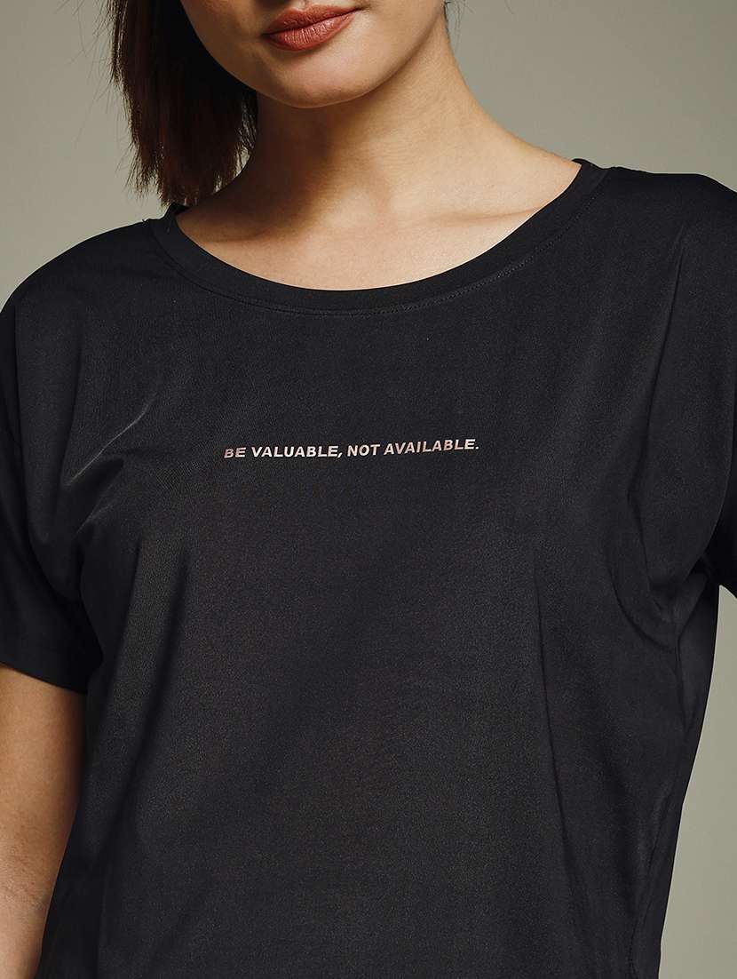 women typography prnted dri-fit sports t-shirt - 21960045 -  Standard Image - 4