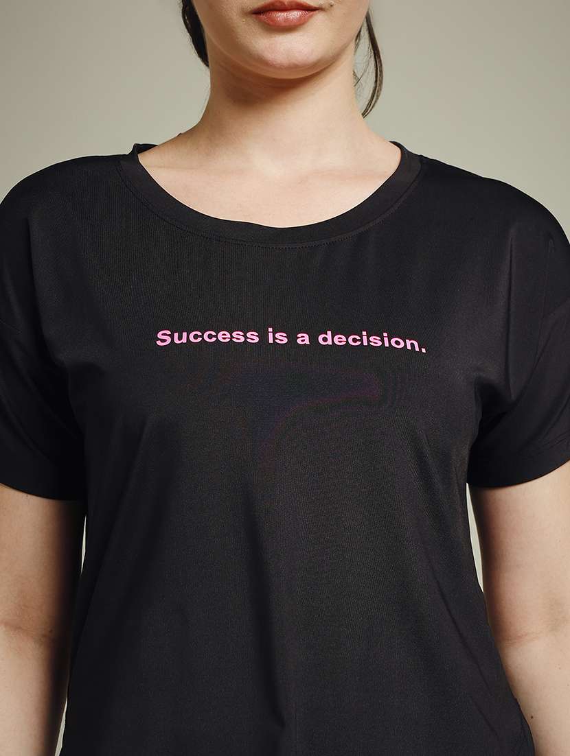 women typography prnted dri-fit sports t-shirt - 21960050 -  Standard Image - 4