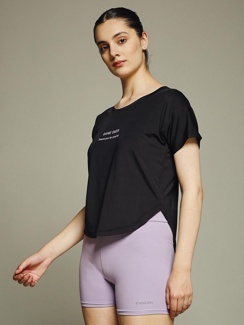women typography prnted dri-fit sports t-shirt - 21960052 -  Standard Image - 1