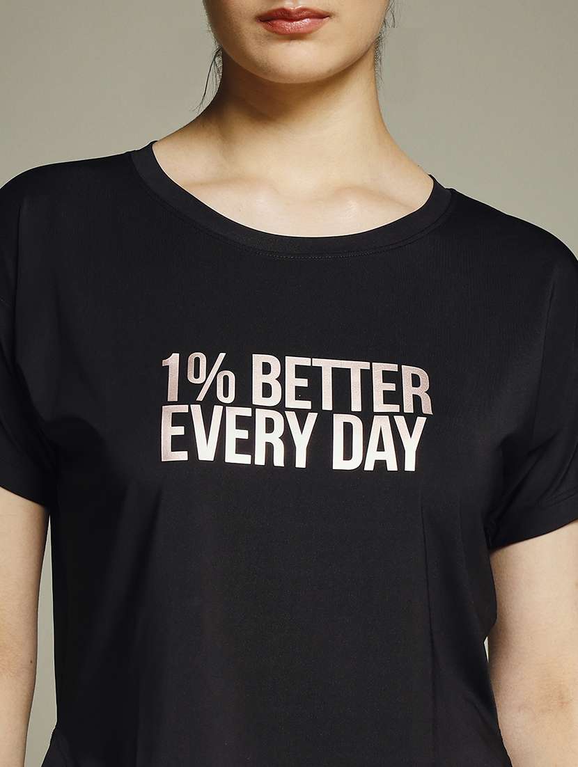 women typography prnted dri-fit sports t-shirt - 21960054 -  Standard Image - 4