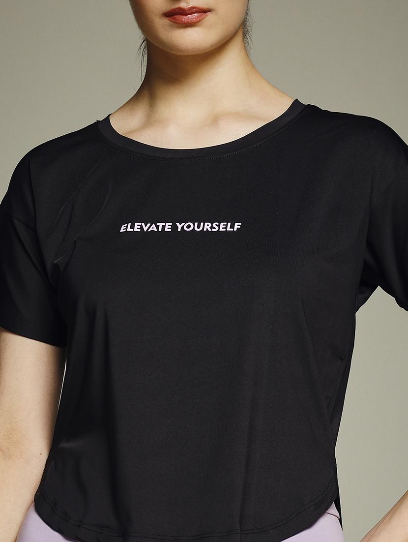 regular fit black polyester print t-shirt - 21960055 - Standard Image - 4