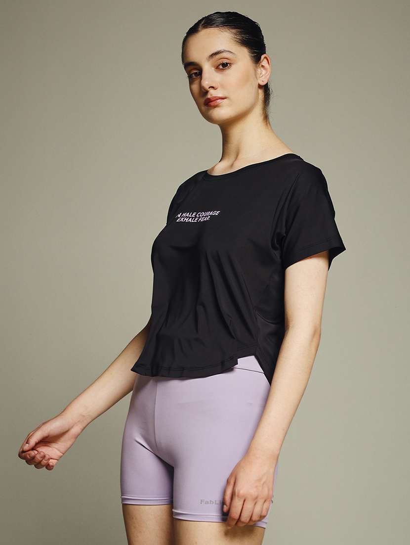 women typography prnted dri-fit sports t-shirt - 21960056 -  Standard Image - 1