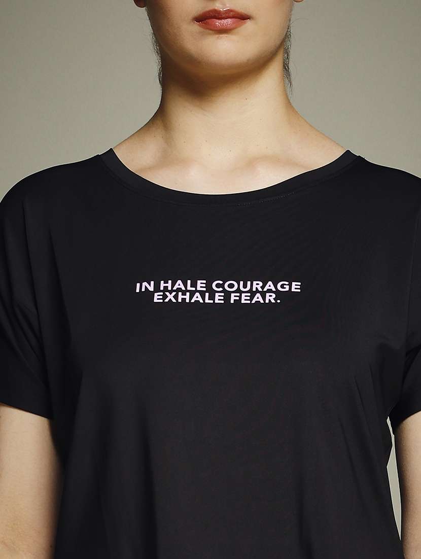 women typography prnted dri-fit sports t-shirt - 21960056 -  Standard Image - 4