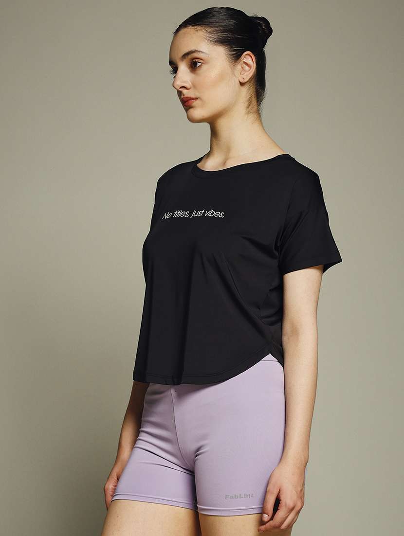 women typography prnted dri-fit sports t-shirt - 21960057 -  Standard Image - 1