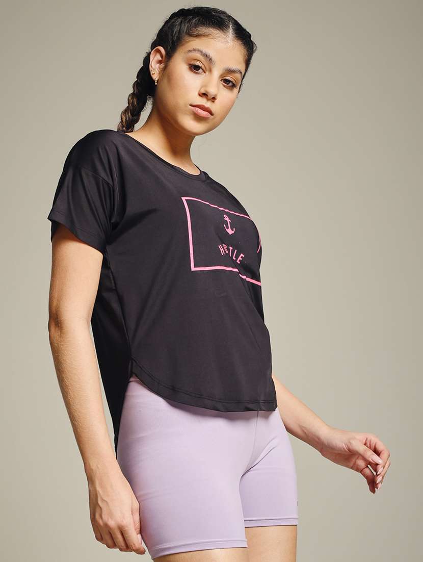 women typography prnted dri-fit sports t-shirt - 21960059 -  Standard Image - 1