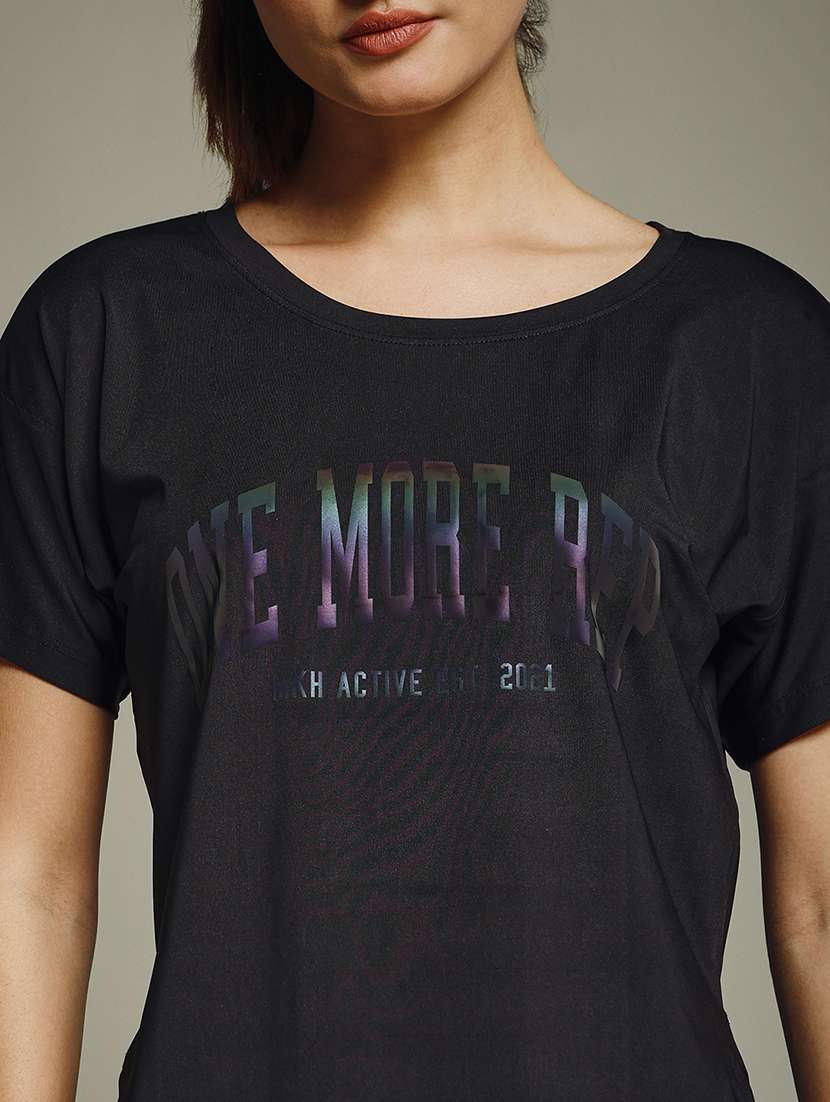 women typography prnted dri-fit sports t-shirt - 21960069 -  Standard Image - 4