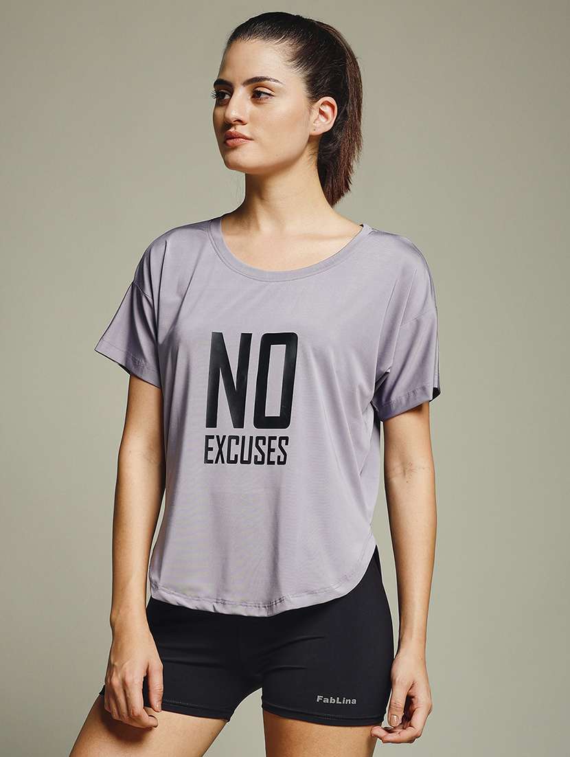 women typography prnted dri-fit sports t-shirt - 21960077 -  Standard Image - 1