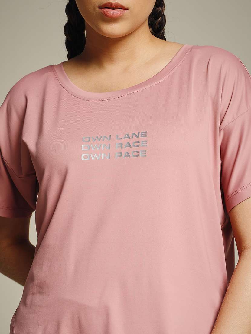 women typography prnted dri-fit sports t-shirt - 21960153 -  Standard Image - 4