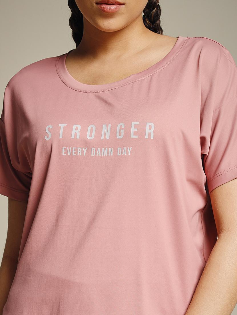 women typography prnted dri-fit sports t-shirt - 21960154 - Standard Image - 4