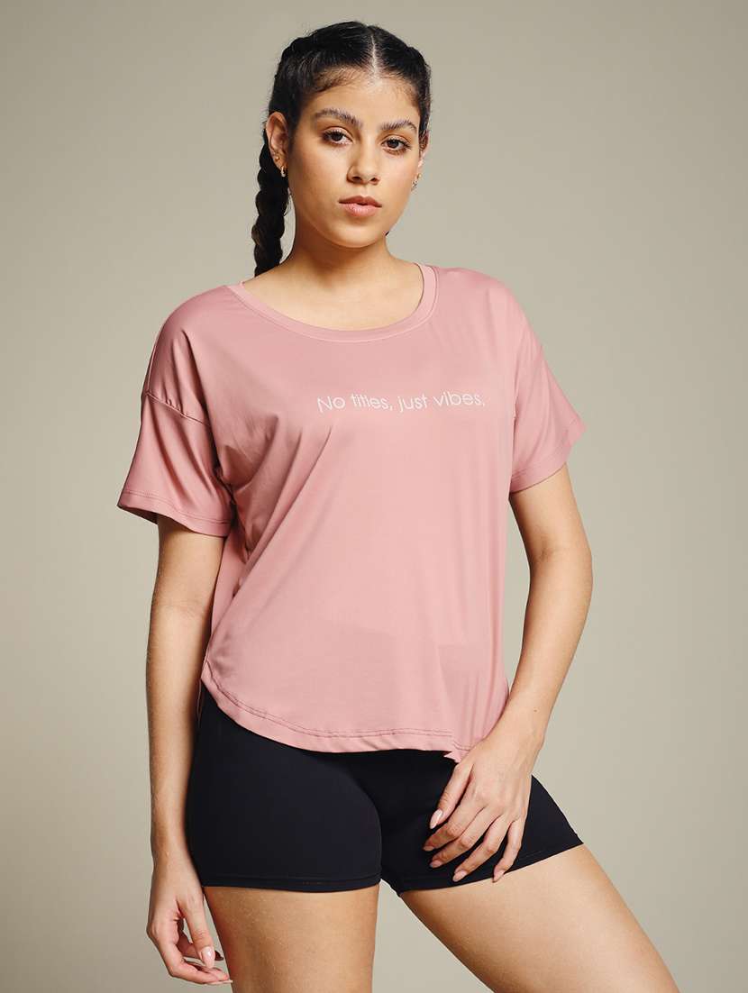 women typography prnted dri-fit sports t-shirt - 21960155 -  Standard Image - 1