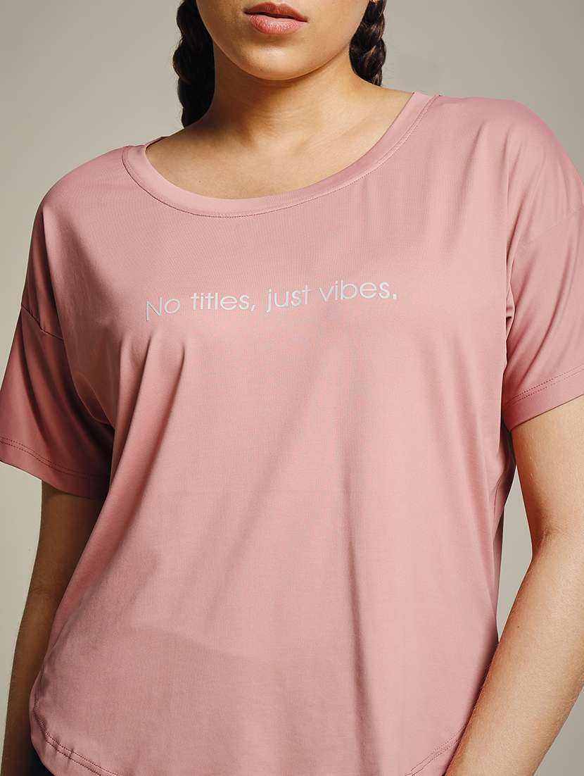 women typography prnted dri-fit sports t-shirt - 21960155 -  Standard Image - 4