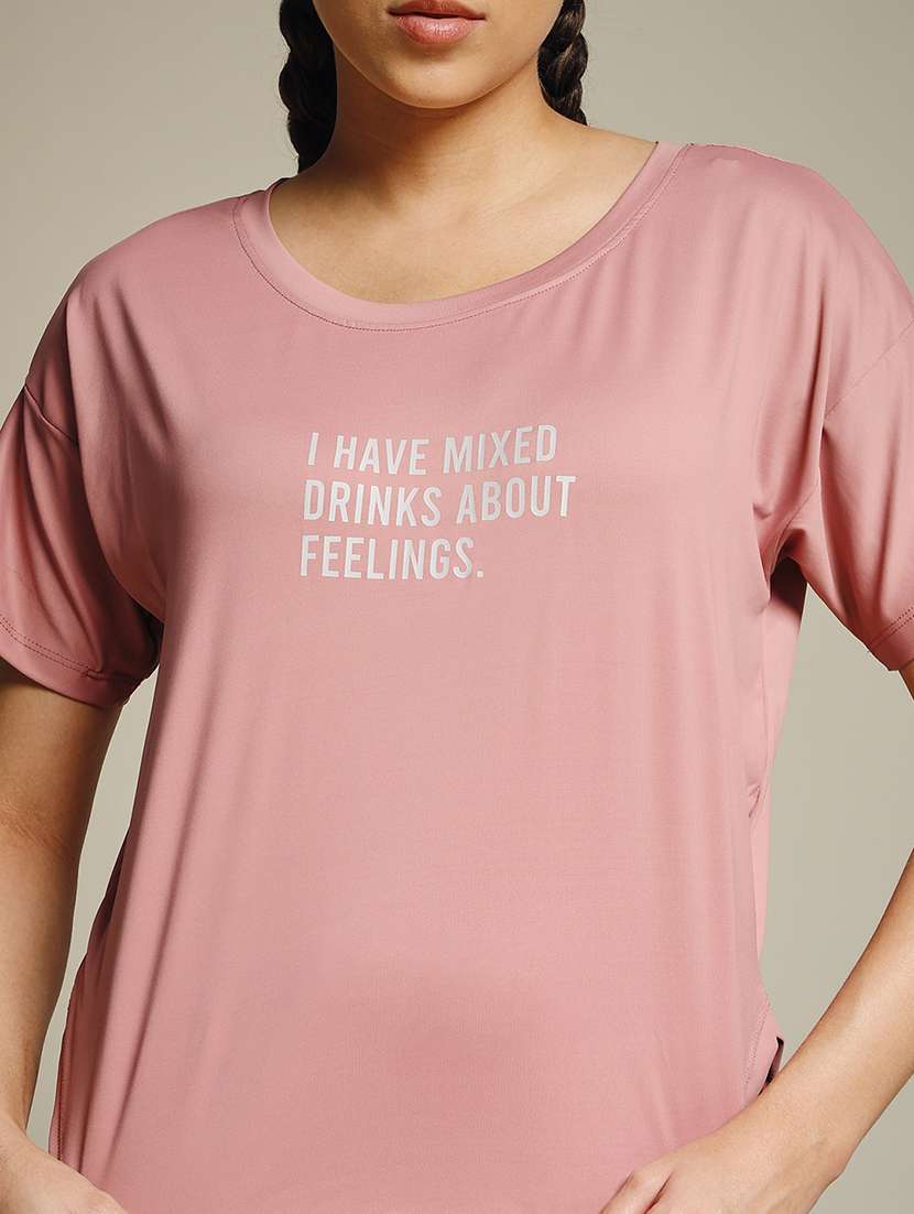 women typography prnted dri-fit sports t-shirt - 21960156 -  Standard Image - 4