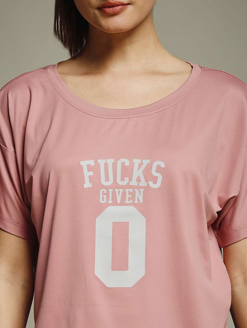 women typography prnted dri-fit sports t-shirt - 21960158 -  Standard Image - 4