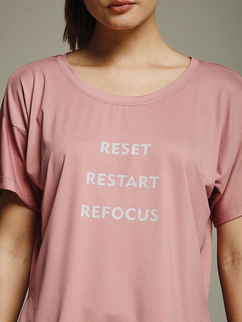 women typography prnted dri-fit sports t-shirt - 21960159 -  Standard Image - 4