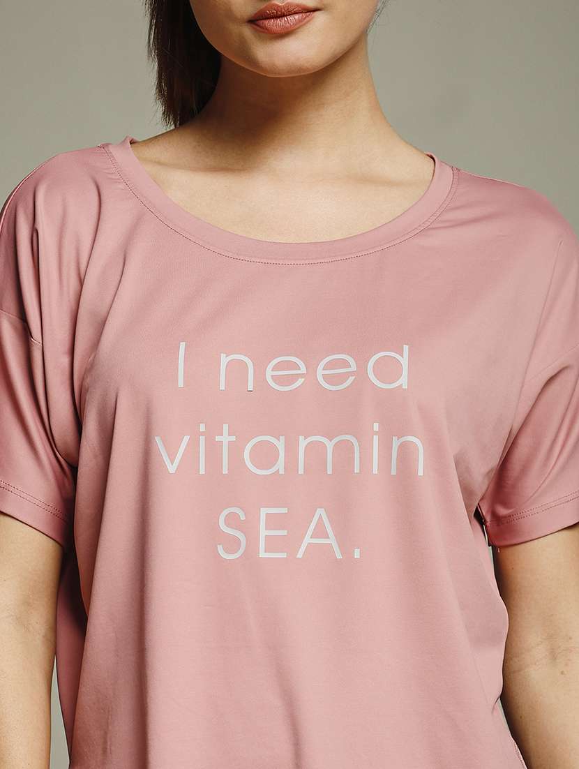 women typography prnted dri-fit sports t-shirt - 21960160 -  Standard Image - 4