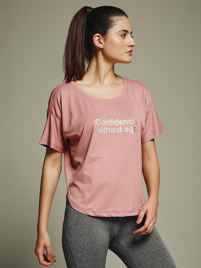 women typography prnted dri-fit sports t-shirt - 21960161 - Standard Image - 1
