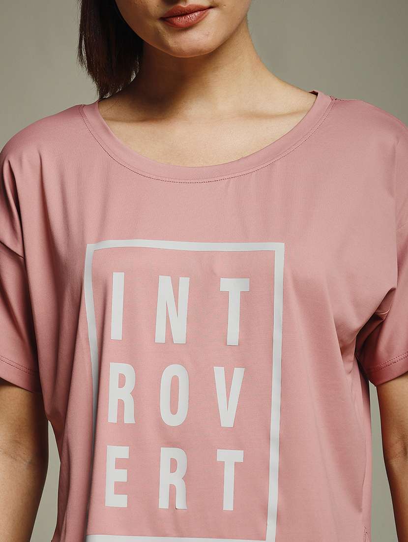 women typography prnted dri-fit sports t-shirt - 21960162 -  Standard Image - 4