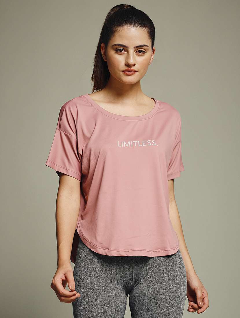 women typography prnted dri-fit sports t-shirt - 21960164 -  Standard Image - 1