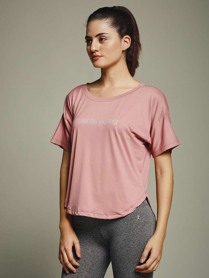 women typography prnted dri-fit sports t-shirt - 21960167 -  Standard Image - 1