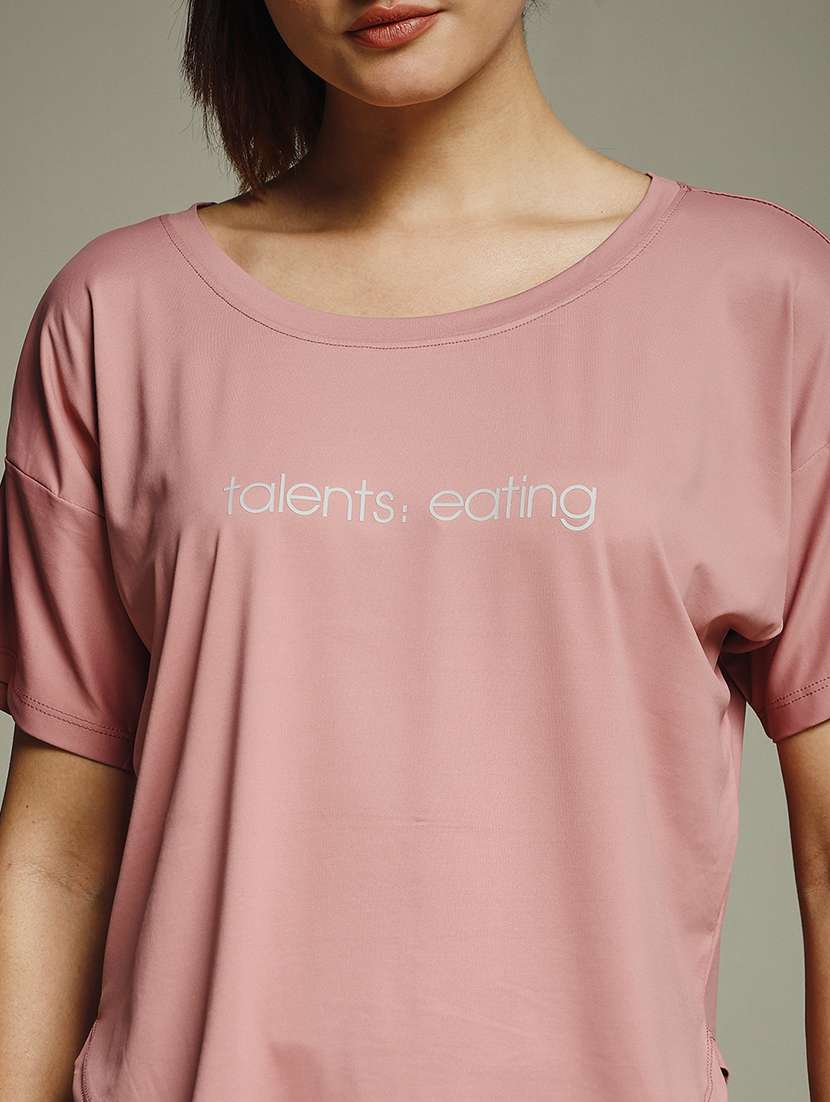 women typography prnted dri-fit sports t-shirt - 21960167 -  Standard Image - 4