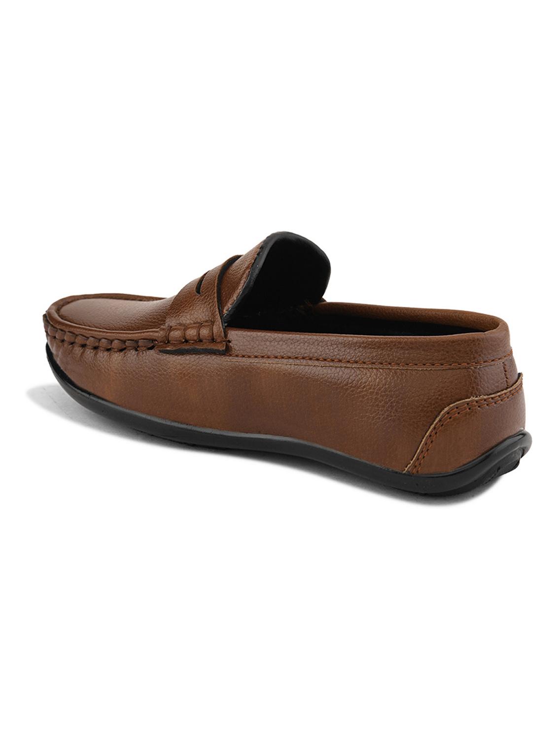 boys brown solid leatherette loafer - 21960184 -  Standard Image - 1