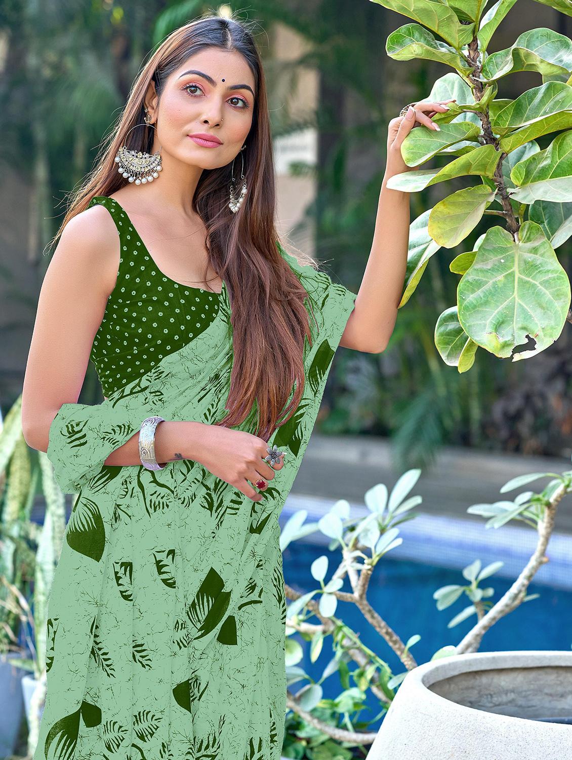 women printed ready to wear saree with blouse - 21960189 - Standard Image - 4