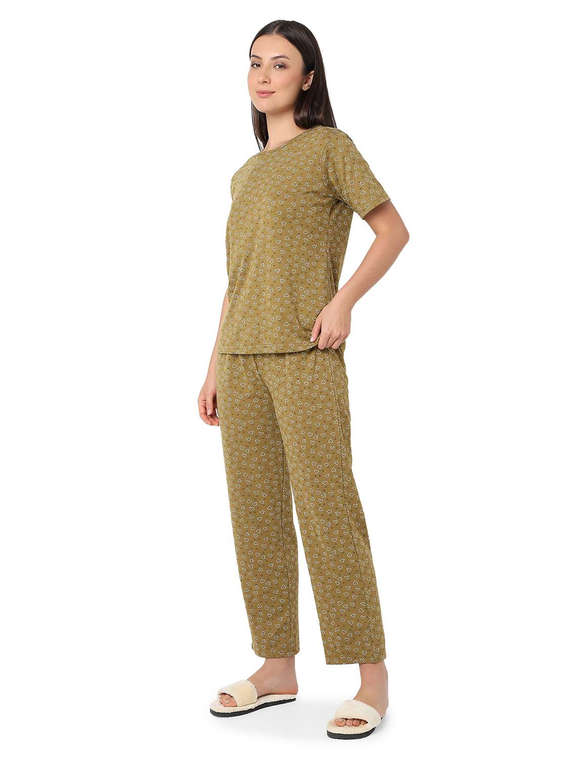 women printed nightwear pyjama set - 21960211 - Standard Image - 1