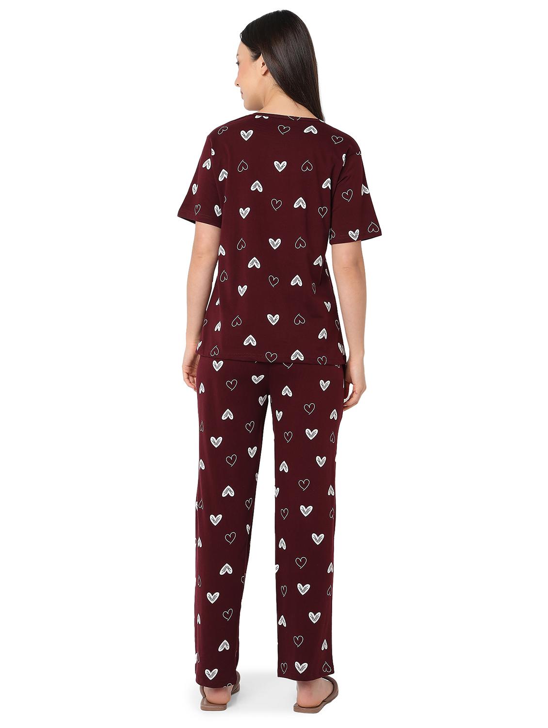 women printed nightwear pyjama set - 21960214 - Standard Image - 4