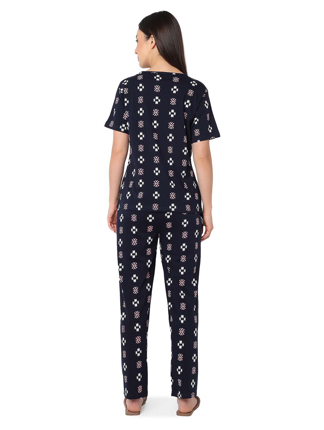 women printed nightwear pyjama set - 21960220 - Standard Image - 4