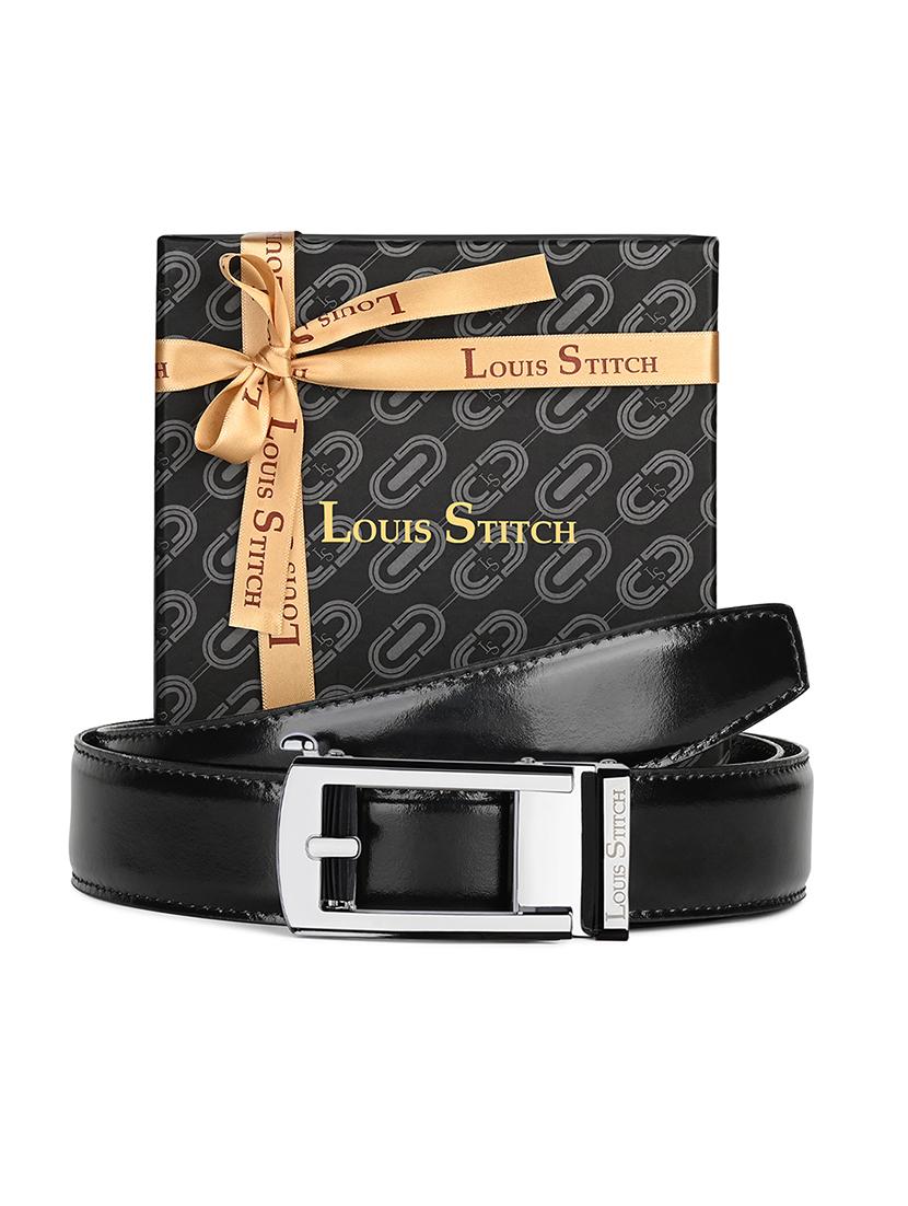 men black manual buckle leather belt - 21960229 - Standard Image - 1